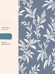 Laura Ashley Dark Seaspray Paxford Leaves 10M Wallpaper - Image 3 of 3