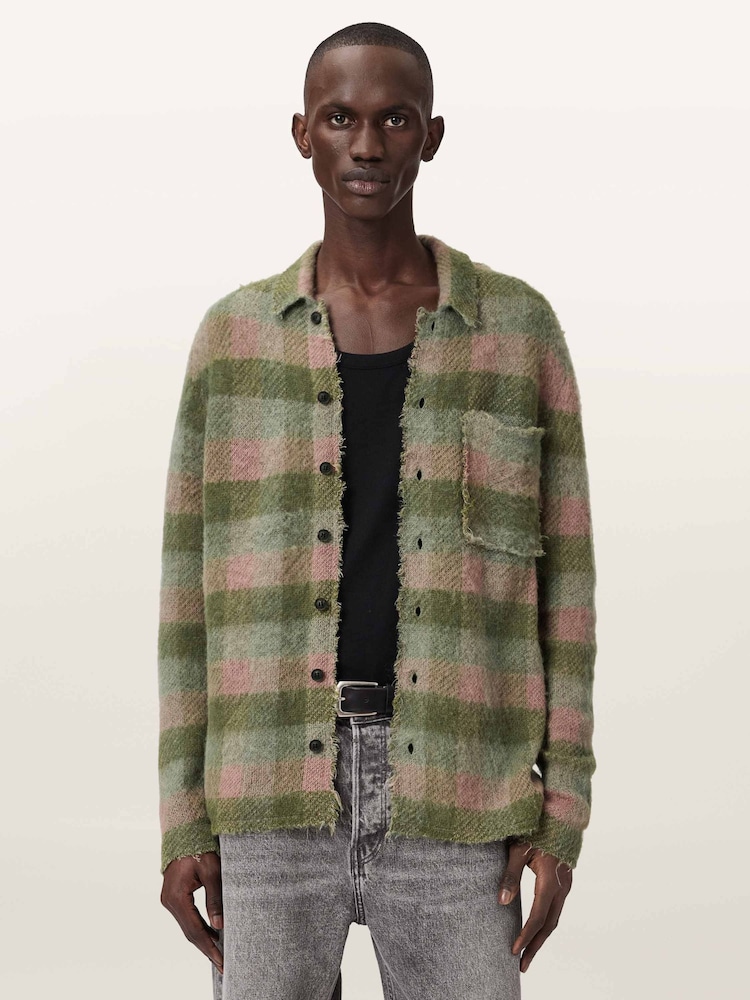 AllSaints Pink Adler Cardigan - Image 1 of 7