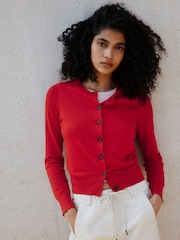 Red/Pink Soft Touch Cotton Rich Open Layer Cardigan - Image 1 of 6