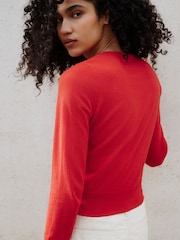 Red/Pink Soft Touch Cotton Rich Open Layer Cardigan - Image 4 of 6