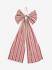 Red Striped Extra Large Bow Tree Topper - Image 5 of 5