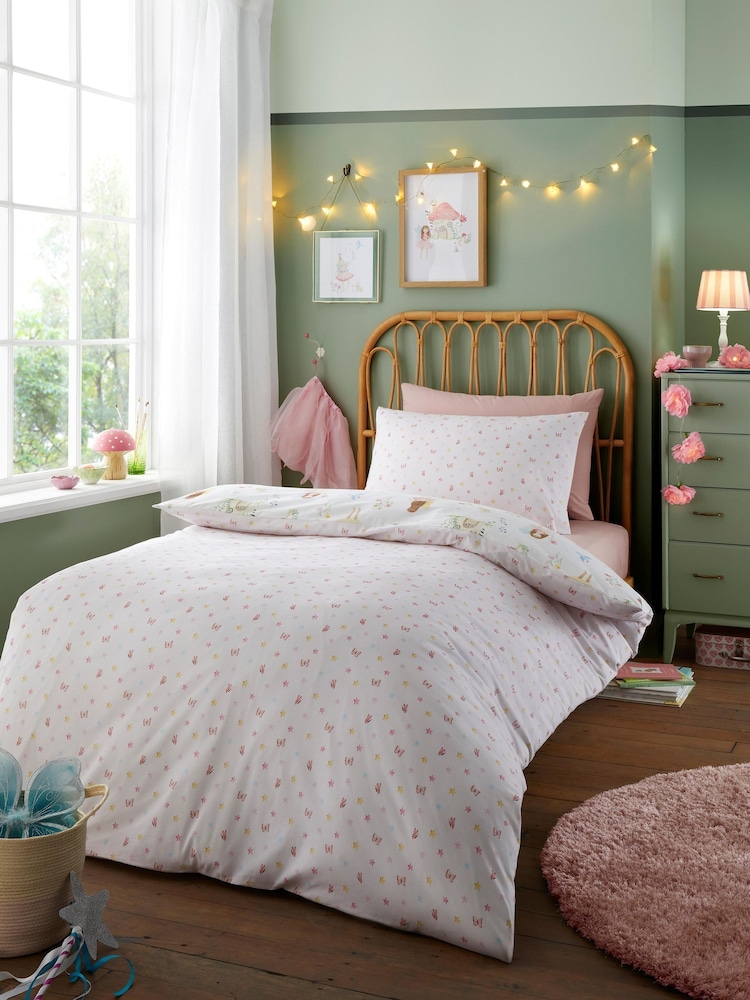 Bedlam Pink Summer Fairies Easy Care Duvet Cover Set - Image 4 of 4 Bedlam Pink Summer Fairies Easy Care Duvet Cover Set - Image 4 of 4