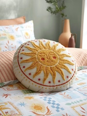 Fusion Yellow Soleil Embroidered Round Cushion - Image 1 of 4