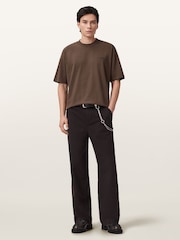 AllSaints Brown Underground Short Sleeve Crew Neck T-Shirt - Image 4 of 11