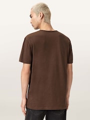 AllSaints Brown Figure Short Sleeve Crew Neck T-Shirt - Image 4 of 6