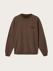 AllSaints Brown Xander Crew Neck Sweatshirt - Image 6 of 7