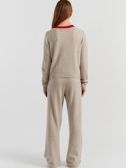 Chinti & Parker Brown Soft-Oat Wool-Cashmere Miffy Peek Placket Sweater - Image 3 of 4
