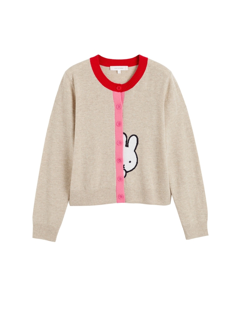Chinti & Parker Brown Soft-Oat Wool-Cashmere Miffy Peek Placket Sweater - Image 4 of 4