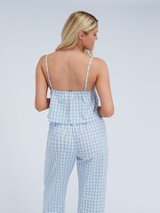 Boux Avenue Blue Gingham Cotton Pyjamas Set - Image 3 of 7