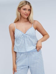 Boux Avenue Blue Gingham Cotton Pyjamas Set - Image 4 of 7