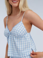 Boux Avenue Blue Gingham Cotton Pyjamas Set - Image 6 of 7