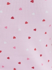 Boux Avenue Pink Heart Rib Short Pyjamas Set - Image 6 of 6