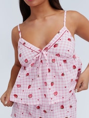 Boux Avenue Pink Strawberry Cotton Cami Set - Image 4 of 6