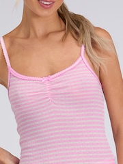 Boux Avenue Pink Stripe Pointelle Short Pyjamas Set - Image 5 of 6