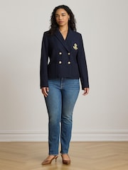 Lauren Ralph Lauren Anfisa Stretch Cotton Pique Double Breasted Jacket with Crest - Imagen 6 de 10