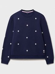 Crew Clothing Blue Embroidered Cotton-Mix Crew-Neck Sweatshirt - Image 5 of 5