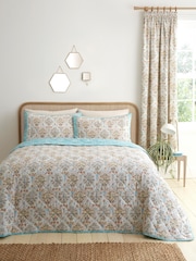 Dreams & Drapes Natural Edena Decorative Floral Quilted Bedspread - Image 1 of 3