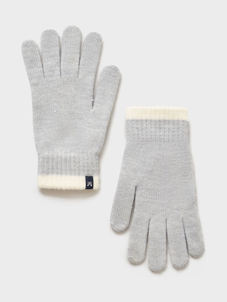 Crew Clothing White Glitterball Star Gloves - Image 2 of 2