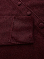 Burgundy Red Supersoft Crew Neck Long Sleeve Cardigan - Image 7 of 9