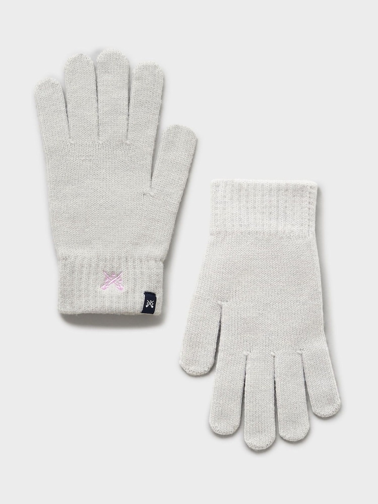 Crew Clothing Green Knit Ribbed Gloves - Image 2 of 2