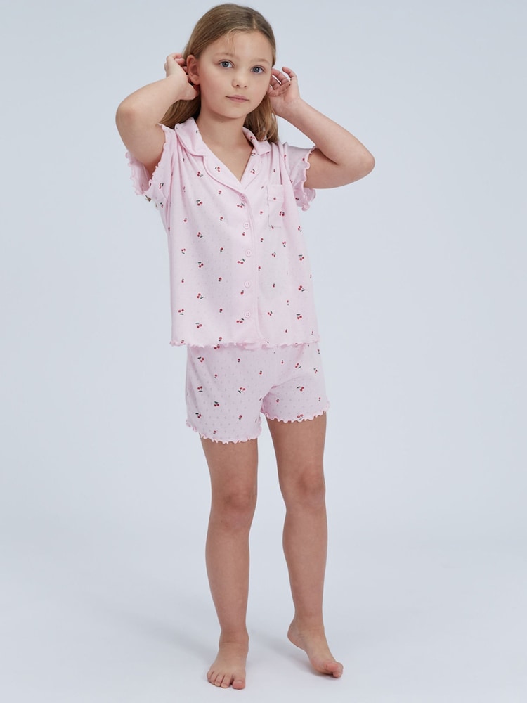 Boux Avenue Matchende Cherry Pointelle Kort Pyjamas Sett - Bilde 1 av 6