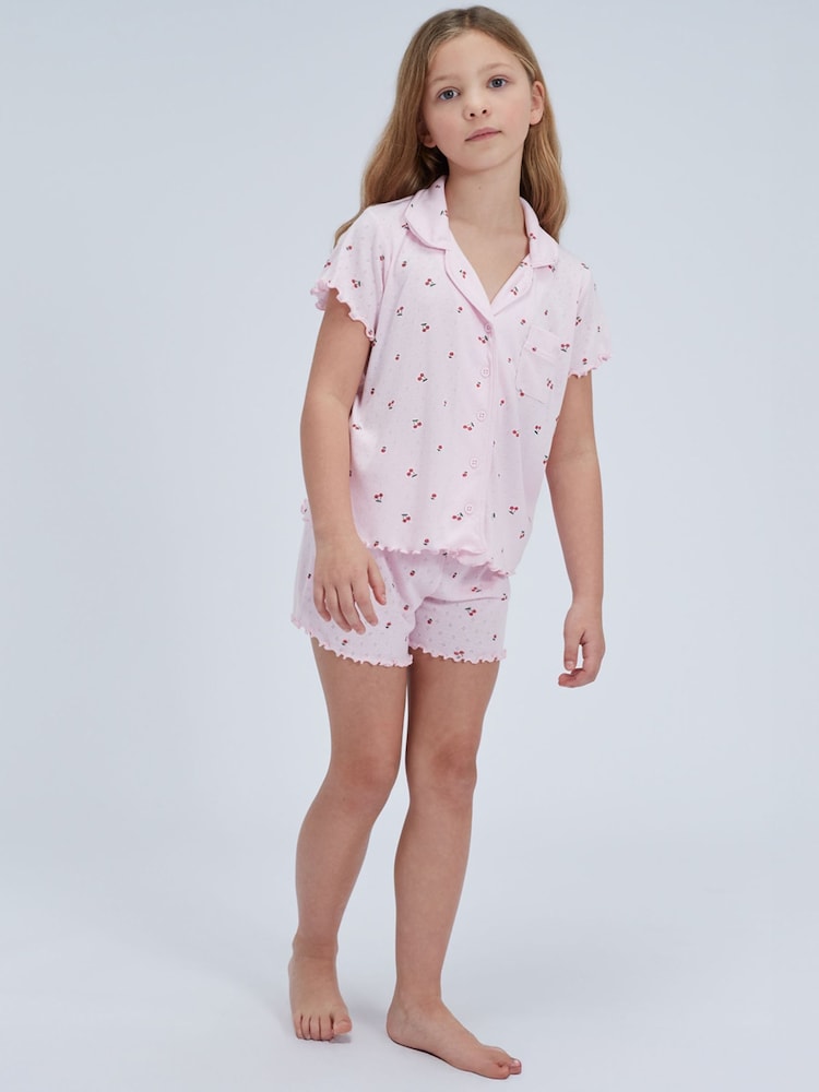 Boux Avenue Matchende Cherry Pointelle Kort Pyjamas Sett - Bilde 2 av 6