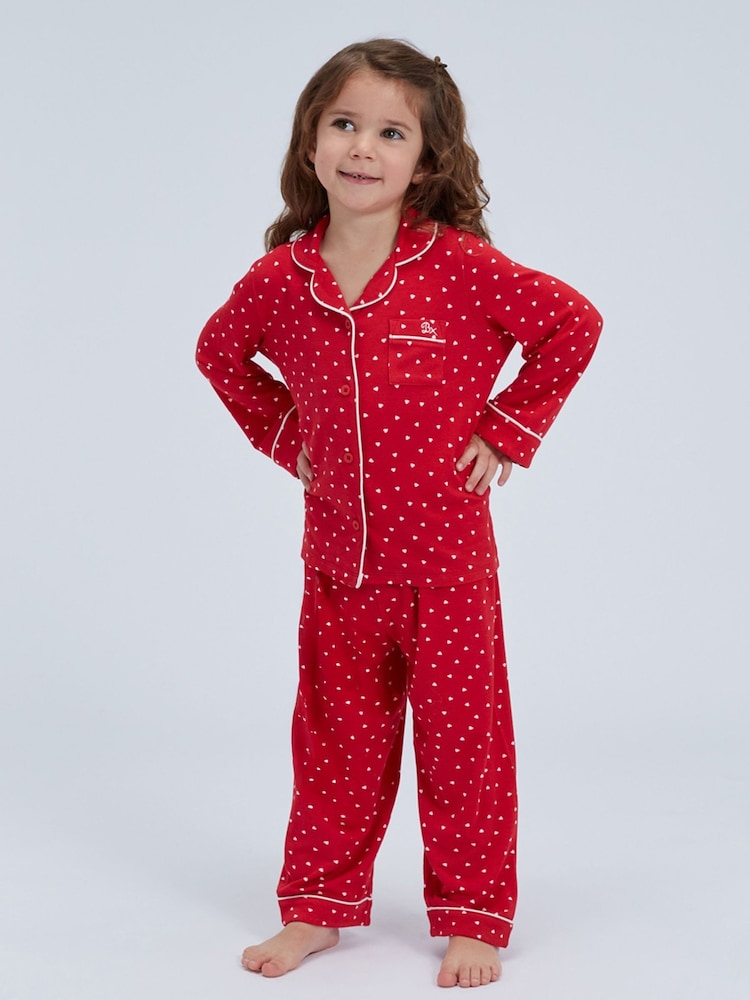 Boux Avenue Red Matching Heart Modal Pyjamas Set - Image 1 of 7