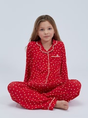 Boux Avenue Red Matching Heart Modal Pyjamas Set - Image 3 of 7