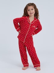 Boux Avenue Red Matching Heart Modal Pyjamas Set - Image 5 of 7