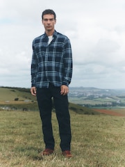 ლურჯი - Check Western Styling Long Sleeve Shirt - სურათი 2 5-დან