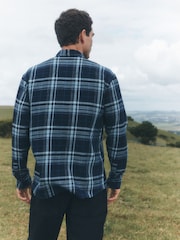 ლურჯი - Check Western Styling Long Sleeve Shirt - სურათი 3 5-დან
