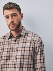 Beige Oat Check Long Sleeve Shirt - Image 1 of 6