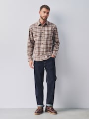 Beige Oat Check Long Sleeve Shirt - Image 2 of 6