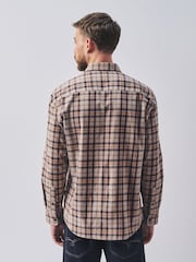 Beige Oat Check Long Sleeve Shirt - Image 4 of 6