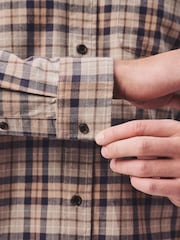 Beige Oat Check Long Sleeve Shirt - Image 5 of 6