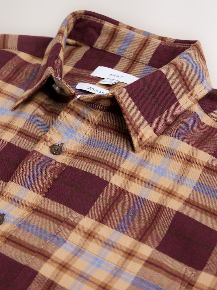 Berry Red Check Long Sleeve Shirt - Image 8 of 8 Berry Red Check Long Sleeve Shirt - Image 8 of 8
