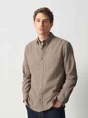 Neutral Long Sleeve Textured Plain Shirt - Image 3 of 7
