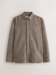 Neutral Long Sleeve Textured Plain Shirt - Image 5 of 7