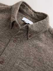 Neutral Long Sleeve Textured Plain Shirt - Image 7 of 7