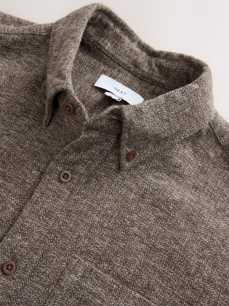 Neutral Long Sleeve Textured Plain Shirt - Image 7 of 7 Neutral Long Sleeve Textured Plain Shirt - Image 7 of 7