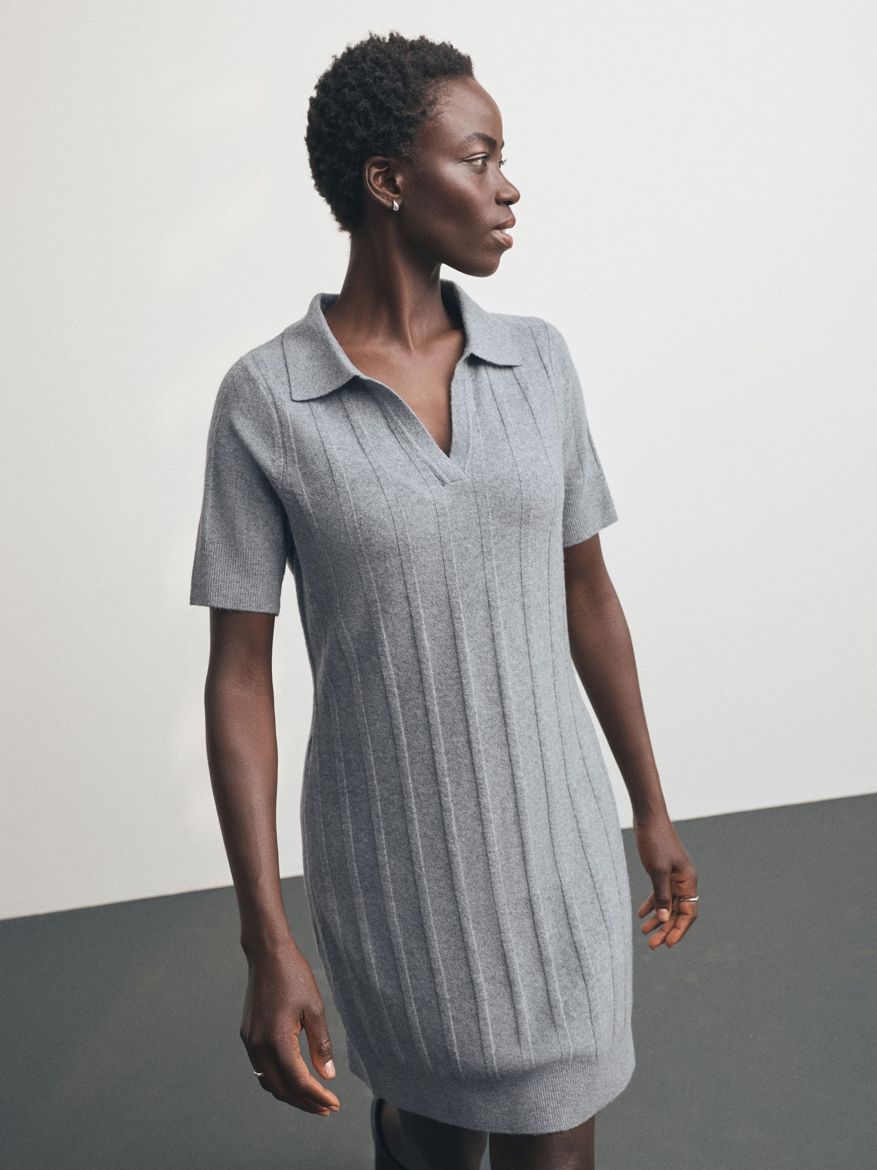 Buy Grey Supersoft Short Sleeve Polo Mini Dress from the Next UK