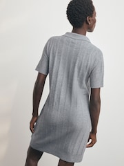 Gris - Mini-robe polo ultra-douce à manches courtes - Image 2 de 6