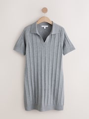 Gris - Mini-robe polo ultra-douce à manches courtes - Image 4 de 6