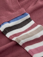Mauve Pink Stripe Knitted Long Sleeve Layer Top - Image 8 of 8