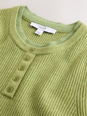 Lime Green Supersoft Long Sleeve Henley Layer Top - Image 6 of 7