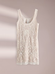 AIYLA Champagne Gold Premium Beaded Dress - Image 6 of 8