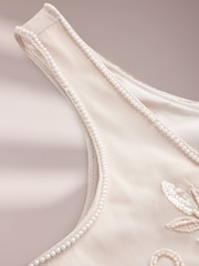AIYLA Champagne Gold Premium Beaded Dress - Image 7 of 8