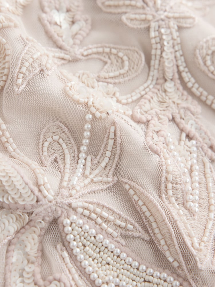 AIYLA Champagne Gold Premium Beaded Dress - Image 8 of 8