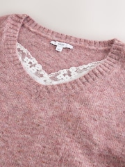 Blush Pink Neppy Lace Vest Layer Jumper - Image 7 of 7