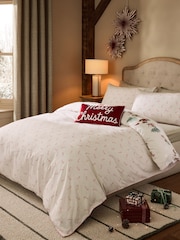 Santa Scene Cotton Christmas Duvet Cover and Pillowcase Set - Bild 2 von 6